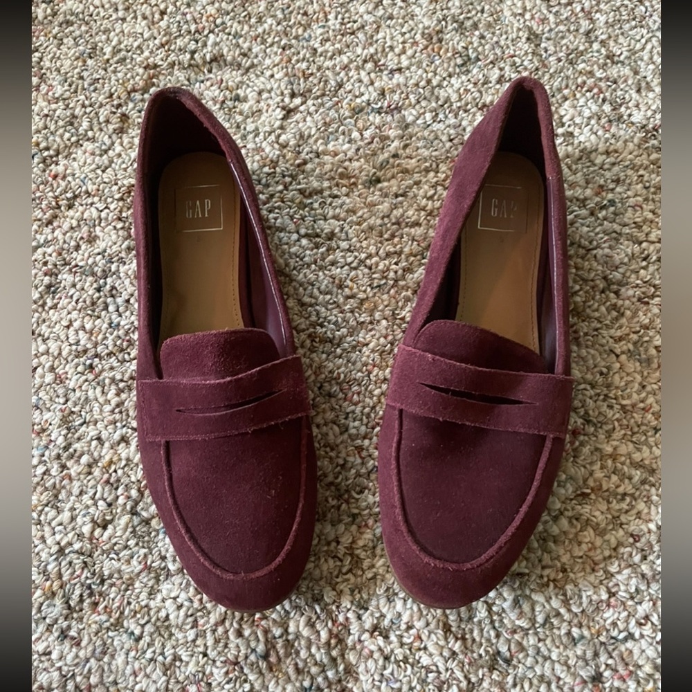 GAP Women's Deep Red Suede Loafers